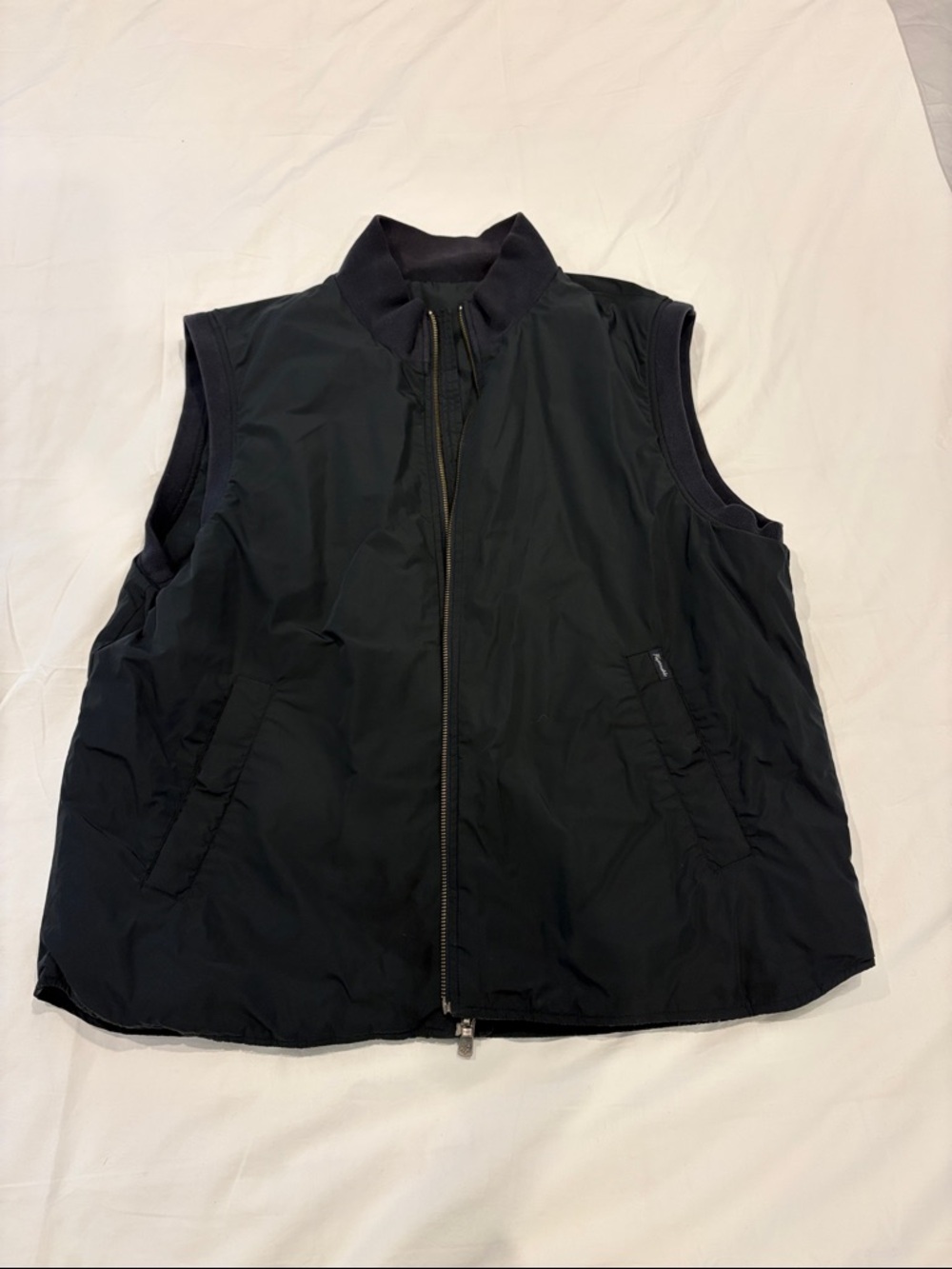 Men's Black Quilted Zip Vest